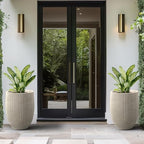 Kante Small Round Bullet Weathered Concrete Planter 21.7" Tall, Outdoor - Image 5