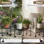 5 Pack Metal Plant Stand with Wheels for Indoor Outdoor Plants Rolling Plant Stands Flower Pot Stand on Wheels Heavy Duty Plants Pot Risers Decoration for Planter Supports Home(5 Sizes ) - Image 4