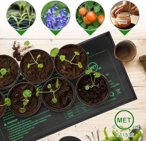 Seedling Heat Mat 8 Pack, 10" x 20.75" MET-Certified Warm Hydroponic Heating Pad, Waterproof Warm Hydroponic Plant Heating Mat for Germination, Greenhouse Grow Seed Starter - Image 5