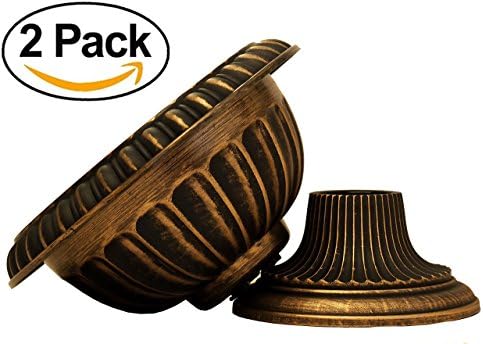 Round Heavy Duty Plastic Clay Look (2 Count) Flower Seedlings Nursery Pot/Planter/Urn with Wide Base for Garden Patio Office Ornaments Home Decor Long Lasting Reusable Light Weight (Gold-L) - Image 2