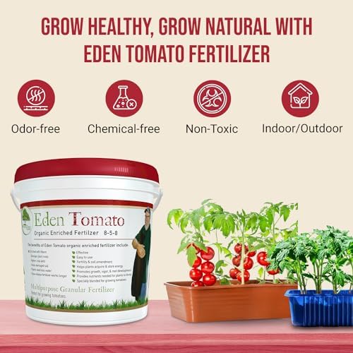 Eden Tomato Organic Enriched Fertilizer | Neem Plant Food 8-5-8 Enriched Formula | for Growing Healthy & Natural Tomatoes (5lbs) - Image 2