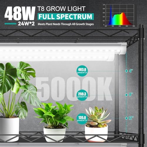 JESLED 2FT Grow Lights, 5000K Full Spectrum Sunlight White, V-Shaped Beam - Image 2
