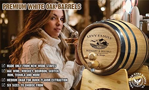 Personalized 2.5 Gallon Charred American White Oak Aging Barrel - Image 2