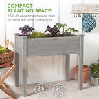 Best Choice Products 34x18x30in Raised Garden Bed, Elevated Wood Planter Box Stand for Kids, Backyard, Patio, Balcony w/Bed Liner, 150lb Capacity - Gray - Image 2