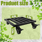 Plant Caddy with Wheels 10'' 2 Pack Metal Rolling Plant Stand Plant Dolly with Lockable Casters Aluminium Heavy Duty Pot Mover Rollers Indoor Outdoor Planter Trolley Holds up 440 Lbs Planter Black - Image 2
