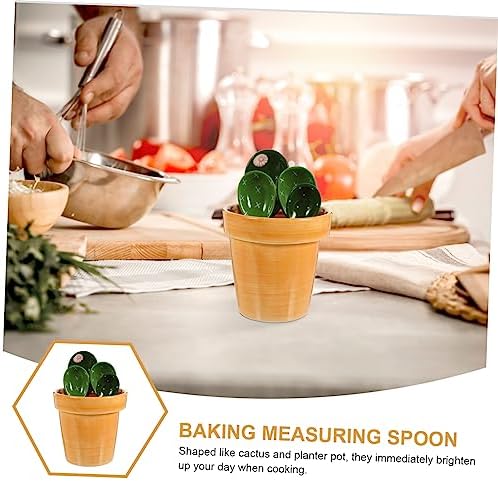 Ceramic Cactus Figurine with Holder Measuring Spoons - Image 6