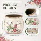 7.7" Large Ceramic Plant Pot Beige Red Romantic Rose Crackle Glaze Rustic Flowers Pot Decorative Planter with Drainage for Indoor Outdoor Plants Home Kitchen Office Decor Gift - Image 2