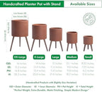 D'vine Dev Planter Pot with Wood Stand, 10 in, Terra Cotta, 88-Z-B-3 - Image 3