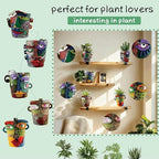 Picasso Abstract Face Flower Pot,Unique Resin Crafted Planter with Drainage Holes,Interesting Colorful Planter with Human face,for Indoor and Outdoor Botanical Home décor (Serious) - Image 3