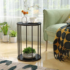 Plant Stand Indoor,small plant stool,Flower Pot Corner stand holder,Mid Century Heavy Duty Metal Tall Home Decor,Modern Round End Table,Small Rustic Display Stand for Living Room,Bedroom(Black,18In) - Image 3