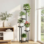 TOSKING Tall 5-Tier Square Plant Stand Indoor Outdoor, Anti-Tip, Black - Image 2