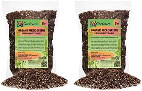 Organic Microgreens Premium Potting Mix by Gardenera - 10 Quart - Sustainably Sourced Ingredients for Eco-Friendly Gardening - (2 Bags of 5QT) by Gardenera