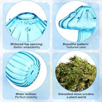 7 Pcs Glass Mushroom Vase Propagation Station with Hydroponic Plant and Artificial Fake Moss 6 Colored Plant Vase Table Centerpiece Decor for Forest Birthday Wedding Party Decoration (Blue) - Image 5