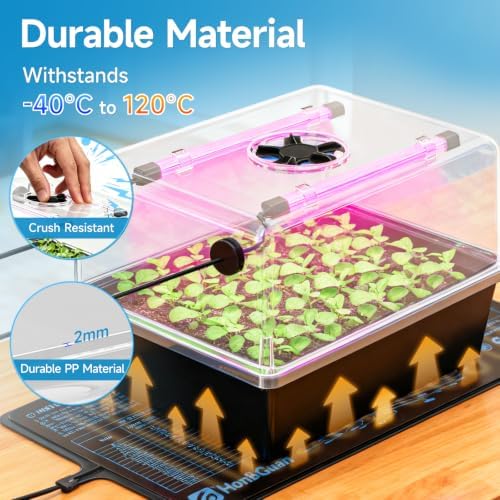Hon&Guan 2 Pack Self Watering Seed Starter Trays with Growing Lights - Image 4
