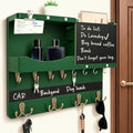 Key Holder Wall Mount with Shelf, Key Hooks for Wall, Green by HEKOOLA