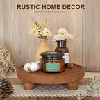 EOSAHR Wood Display Riser: Pedestal Stand for Rustic Kitchen Decor, Brown - Image 2