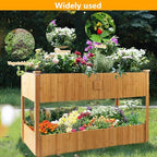 Raised Garden Bed - 2-Tier Elevated Planter Box for Herbs, Vegetables, Succulents & Flowers | 48x25x30 Inch Standing Growing Bed | Outdoor/Indoor Bamboo Planter - Image 6