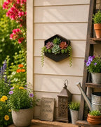 RAZ Imports Urban Collection Wall Planter Box Rustic Metal Hanging Hexagon Succulent Cactus Air Plant Decorative Indoor or Outdoor 9.5" - Image 7