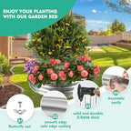 12 Inch Tall 36 Inch Diameter Round Silver Raised Garden Bed Kits Outdoor - Image 2