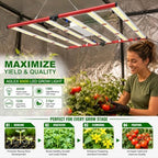 AGLEX 600W LED Grow Lights, Full Spectrum Grow Light with UV IR, Daisy Chain Plant Bar Style Grow Light Foldable & Dimmable for Indoor Growing Commercial Hydroponic Growing Lamp 5x5ft Core Coverage - Image 3