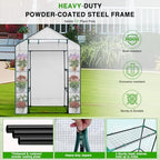 Yesker Greenhouse 57"x29"x77" Walk in Green House - Large Outdoor/Indoor Greenhouses with 4 Shelves Waterproof PE Cover & Windows, Portable Greenhouse Kit for Winter Backyard Gardening Patio, White - Image 6