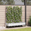 White PP Garden Planter with Trellis and Wheels, 3 Pieces by MNISDFL