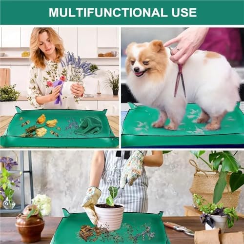 2 PCS Planting Mat Gardening Potting Pad Foldable Garden Plant Flower Pot Reusable Transplanting Waterproof Mats for Patio - Image 7