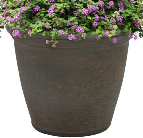 Sunnydaze Anjelica 15.25'' Large Plastic Planter Pot for Plants, Sable by SunnydazeDecor