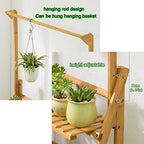 LIGUOYI 3-Tier Ladder Plant Stand Hanging Garden Display Shelf, Bamboo Plant Pot Holder H 56'' Folding Potted Plants Display Ladder Shelf Sturdy Durable for Home Storing Plants Flowers - Image 3