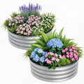 2×1.5FT Compact Round Raw Galvanized Metal Raised Garden Bed by EcoSummer