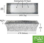 Achla Designs Embossed Galvanized Flower Window Box Planter, 24-in - Image 3
