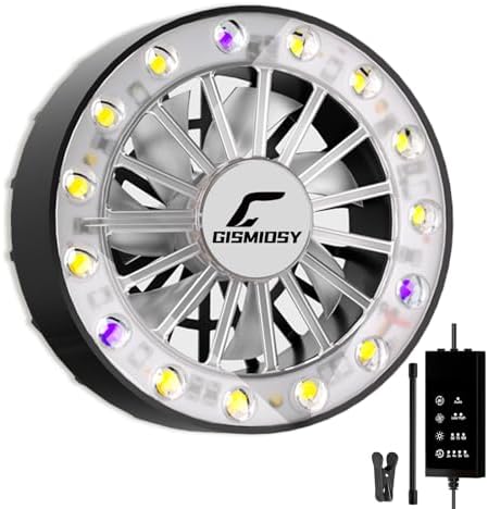 Full Spectrum LED Grow Light with Built-in Cooling Fan, Clip on Plant Lights for Indoor Plants, 2/4/8/12H Auto Timer, 3 Dimmable Levels, CRI 90+ Lamp for Plant Shelves & Succulents 1 Pack by Unknown