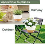 12 Inch Self Watering Pot with Visual Water Window, Drainage Holes & Watering Lip, Set of 2 Large Plastic Planters for Indoor Outdoor Plants, Modern Decorative Flower Pot (White) - Image 6