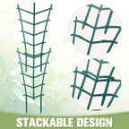 50 Pack Plant Trellis for Pots Garden Trellis for Potted Plants Flower Pots Support Stackable Plastic Mini Trellis for Climbing Plants Peas(Straight Line) - Image 5