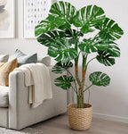 GnFlus Large Artificial Monstera Plant in Pot, 4ft Fake Palm Tropical Split Leaf Tree with UV Protection Faux Monstera Plant for Indoor Outdoor Home Office Garden Decoration, 13 Leaves - Image 5