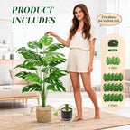 Der Rose 44" Tall Fake Plants, Artificial Tree in Straight Woven Basket - Image 3