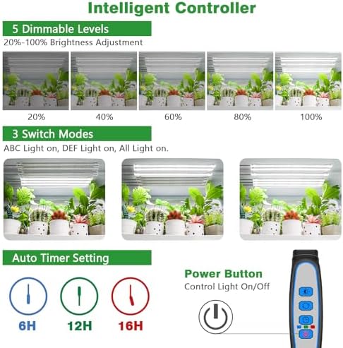 Wiaxulay 16in Grow Light Strip for Indoor Plants Seed Starting, 36W, 2 Pack - Image 3