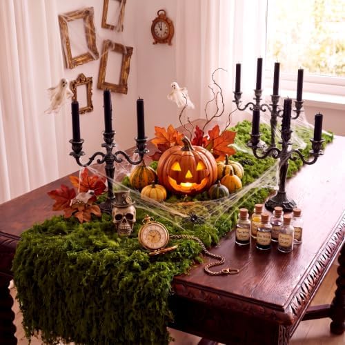 2 Artificial Moss Table Runner Halloween Enchanted Party Decor, Green - Image 5