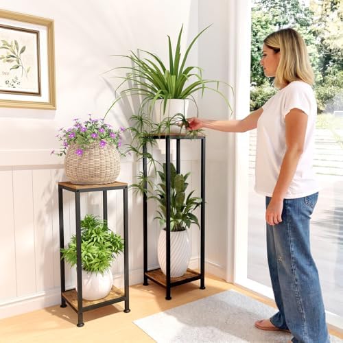 Lilybud--lily Plant Stand Indoor, 41'' Extra Tall Wood Plant Stands Heavy Duty Pedestal Stand for Indoor Outdoor, Modern Corner Flower Stand for Patio, Living Room, Balcony - Image 5