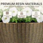ZMTECH 2 Pack 12 Inch Rattan-Look Hanging Planter Baskets for Indoor Outdoor Plants, Hanging Flower Pots with Drainage Plug & Metal Chain,Hanging Basket for Porch Patio Garden Decor Bronze - Image 4