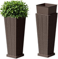 Devoko Resin 23.6'' Tall Planters, Large Taper Outdoor Planter by DEVOKO