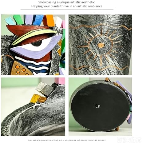Picasso Abstract Face Planters Flower Pots, Handmade Resin Pots for Plants - Image 3
