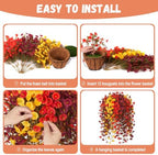 Fake Fall Artificial Outdoor Flowers Plant with Hanging Basket UV Resistant - Image 4