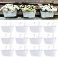 LaLaGreen Outdoor Rail Planter (11.2 in, 12 Pack) White Metal Hanging Pots by L%C3%A1L%C3%A1Green