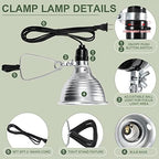 Macarrie 8 Pack Clamp Lamp Light with Aluminum Reflector, 6ft SPT-2 18awg Cord and Adjustable Stand Fixture, up to 150 Watt, E26 Socket, No Bulb(5.5 Inch) - Image 4