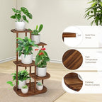 Jotsport 5 Tier Wood Plant Stand for Multiple Plants Indoor Outdoor - Image 3