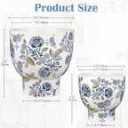 2Pcs Blue and White Ceramic Planter Pot with Drainage for Plants Flowers - Image 2