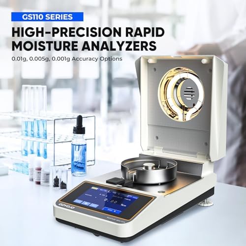 Halogen Moisture Analyzer with Rapid Heating & Drying (40-160°C) 110g-5mg High-Precision Halogen Moisture Balance Moisture Determination for Food, Plants, Construction Materials 110V~120V - Image 3