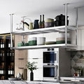 Ceiling Mount Kitchen Shelf Industrial Storage Shelves Hanging Decorative Display Rack, Floating Pot Pan Storage Shelf Metal Stand for Plant Flower, Wine Bottle Holder (Size : 70x35x80cm) by Junvstor