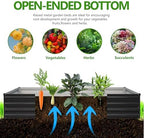 2PCS 9x3x1ft Galvanized Raised Garden Bed,Outdoor Planter Box Metal Patio Kit Planting Bed for Vegetables Flowers Herb,Black - Image 2